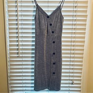 Black and white striped dress